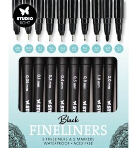 SL Fineliners Black 8x Fineliners 2x Markers Consumables nr.01
