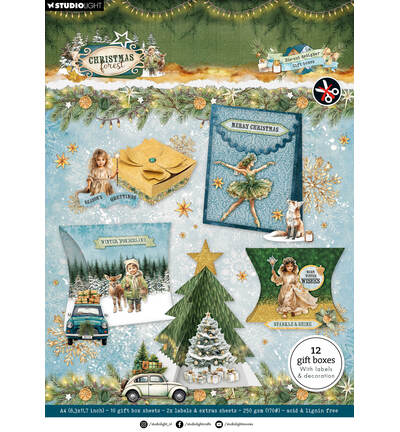 SL DIY Giftboxes Die-cut Paper pad Christmas Forest nr.514 – 12 Sheets