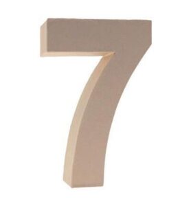 Cardboard Letters/numbers 17,5cm, 7