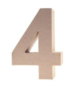 Cardboard Letters/numbers 10cm, 4