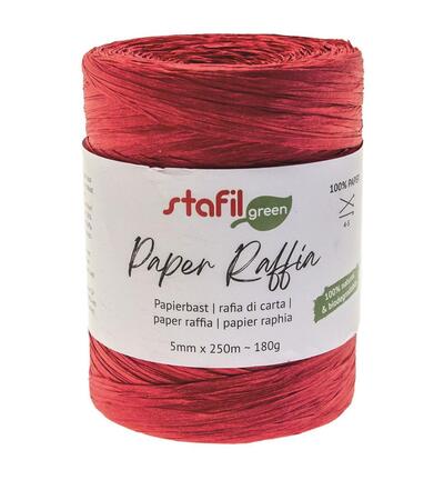 Paper rafia 5mm x 250mtr, Red