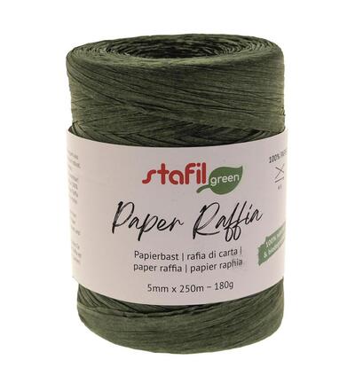 Paper rafia 5mm x 250mtr, Dark green