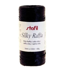 Silky raffia 5mm x 150mtr / ± 60gr, Black