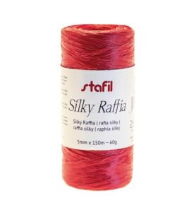 Silky raffia 5mm x 150mtr / ± 60gr, Red