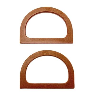 Wooden Bag handles x2, 12 x 8,5cm naturel