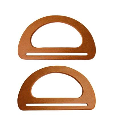 Wooden Bag handles x2, 17,5 x 10cm naturel