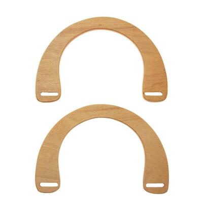 Wooden Bag handles x2, 18,5 x 12,5cm naturel