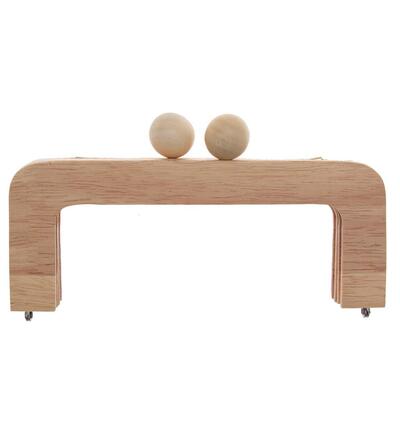 Wooden Bag handles clic-clac, 20 x 8cm naturel