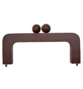 Wooden Bag handles clic-clac, 20 x 8cm brown
