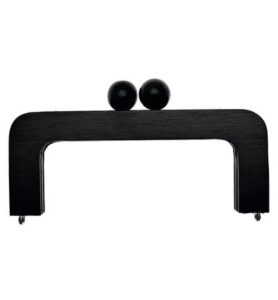 Wooden Bag handles clic-clac, 20 x 8cm Black
