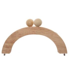 Wooden Bag handles round, 19 x 8cm naturel
