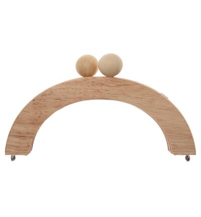 Wooden Bag handles round, 19 x 8cm naturel