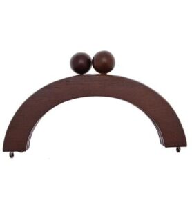 Wooden Bag handles round, 19 x 8cm brown