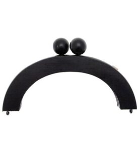 Wooden Bag handles round, 19 x 8cm black