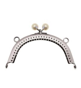 Clutch closure for bags 12,5 x 6cm, Mary silver