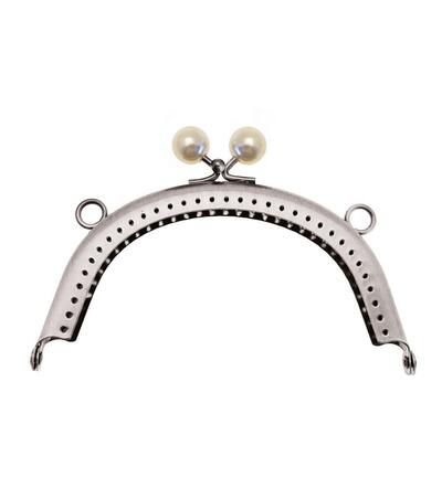 Clutch closure for bags 12,5 x 6cm, Mary silver