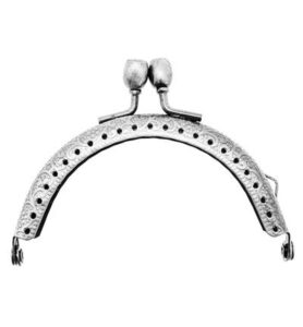 Clutch closure for bags 8,5 x 4,2cm, Crystal silver