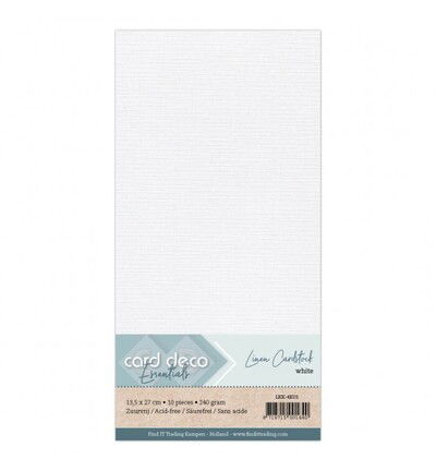 Linnenkarton Cardstock 13,5x27cm, Wit