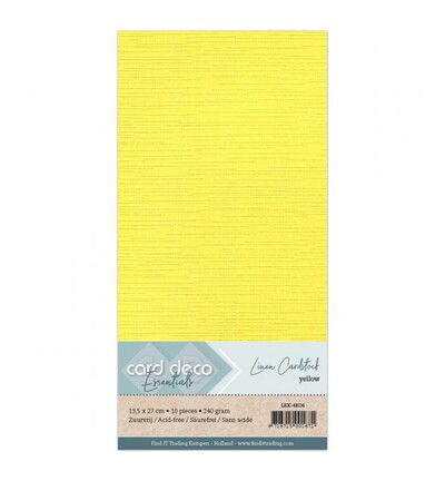 Linnenkarton Cardstock 13,5x27cm, Geel
