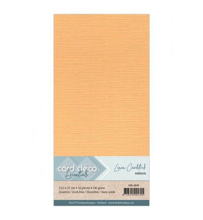 Linnenkarton Cardstock 13,5x27cm, Zalm