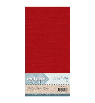 Linnenkarton Cardstock 13,5x27cm, Rood