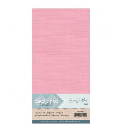 Linnenkarton Cardstock 13,5x27cm, Roze