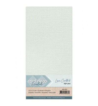 Linnenkarton Cardstock 13,5x27cm, Lichtgrijs
