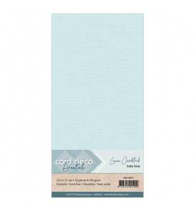 Linnenkarton Cardstock 13,5x27cm, Babyblauw