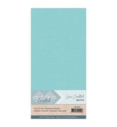 Linnenkarton Cardstock 13,5x27cm, Lichtblauw