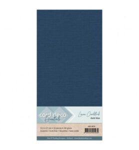 Linnenkarton Cardstock 13,5x27cm, Donkerblauw