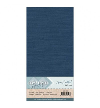 Linnenkarton Cardstock 13,5x27cm, Donkerblauw