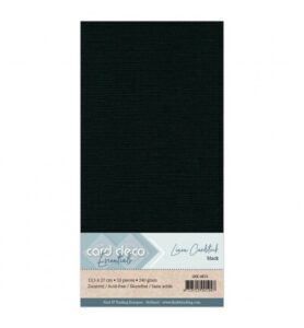 Linnenkarton Cardstock 13,5x27cm, Zwart