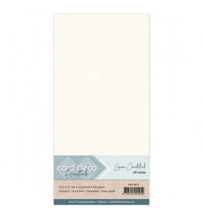 Linnenkarton Cardstock 13,5x27cm, Gebroken Wit