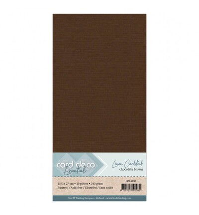 Linnenkarton Cardstock 13,5x27cm, Chocoladebruin