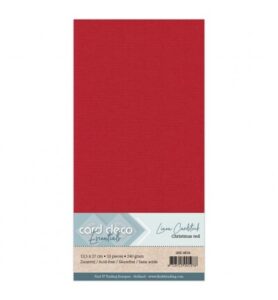 Linnenkarton Cardstock 13,5x27cm, Kerstrood