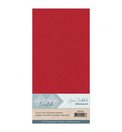 Linnenkarton Cardstock 13,5x27cm, Kerstrood