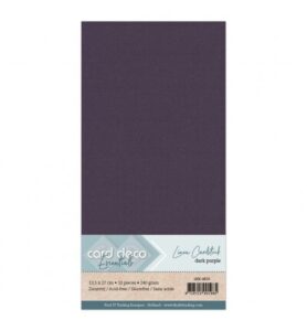 Linnenkarton Cardstock 13,5x27cm, Donkerpaars