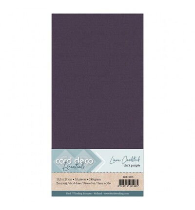 Linnenkarton Cardstock 13,5x27cm, Donkerpaars