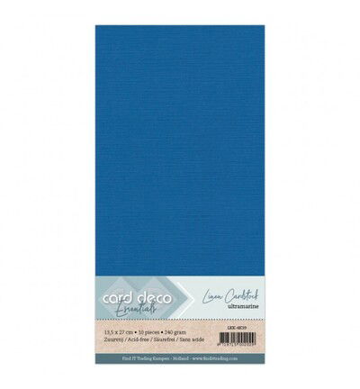 Linnenkarton Cardstock 13,5x27cm, Ultramarijn