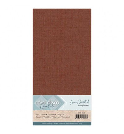Linnenkarton Cardstock 13,5x27cm, Roestbruin