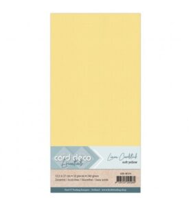 Linnenkarton Cardstock 13,5x27cm, Zachtgeel