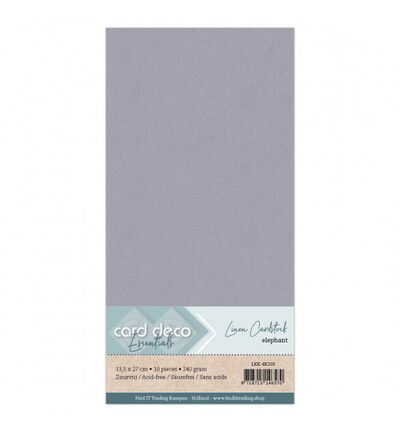 Linnenkarton Cardstock 13,5x27cm, Olifantgrijs