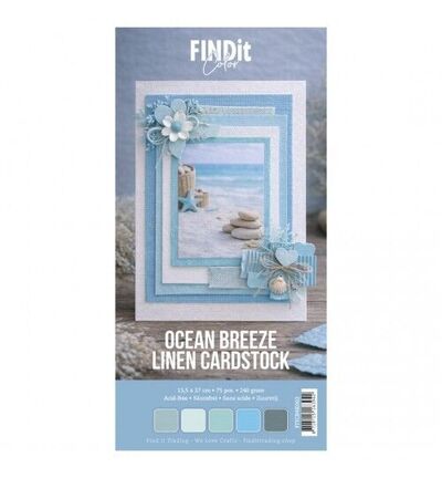 Find It Color – Linen Cardstock Pack 4K – Ocean Breeze
