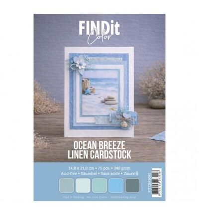 Find It Color – Linen Cardstock Pack A5 – Ocean Breeze