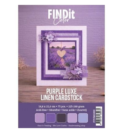 Find It Color – Linen Cardstock Pack A5 – Purple Luxe Pack