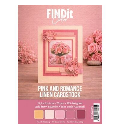 Find It Color – Linen Cardstock Pack A5 – Pink and Romance Pack