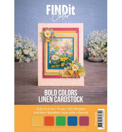 Find IT Color Linen Cardstock Pack A5 – Bold Colors