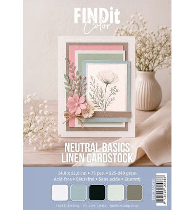 Find IT Color Linen Cardstock Pack A5 – Neutral Basics Pack