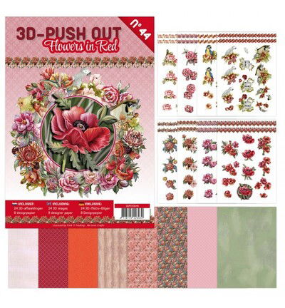 Find IT 3D Push-Out Book 44 – Bloemen in rood