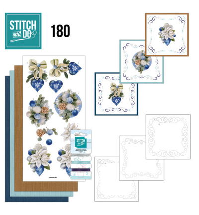 Stitch & Do Borduurset – Jeanine’s Art – A Perfect – Blauwe kerstbloemen
